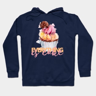 Everything is Cake, Peach and Pink Hoodie